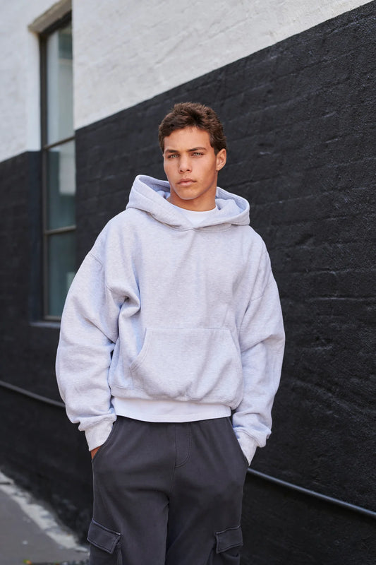 Roman Cropped Drop Hood - Grey